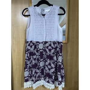 Odd Molly Purple and White Sleeveless Dress